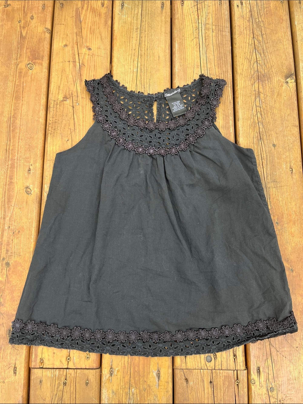 Mandee black floral sleeveless blouse